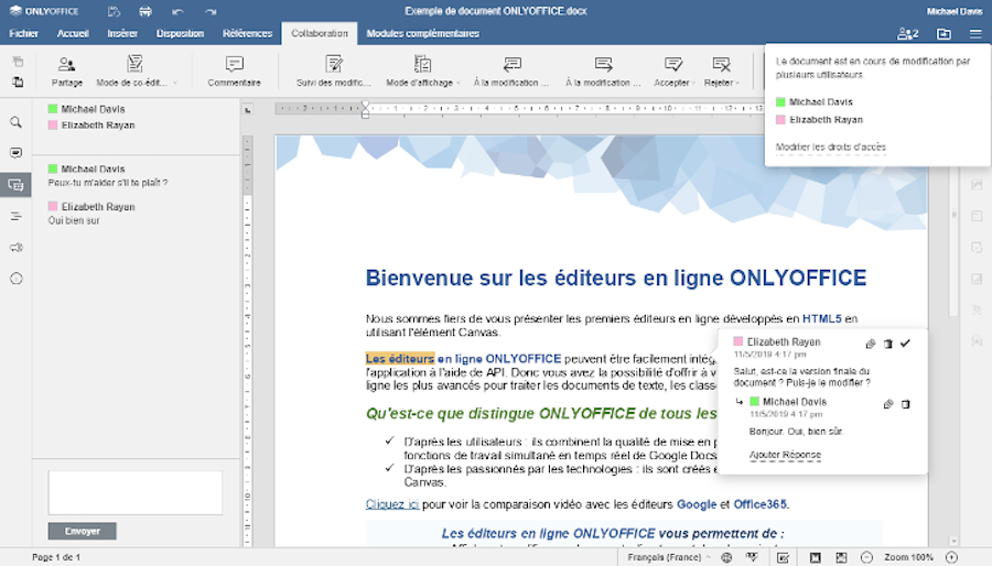 ONLYOFFICE Docs, éditeurs des documents en ligne pour votre plateforme ...